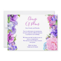 Floral Roxo Paisley Mudança de Planos Adiamento