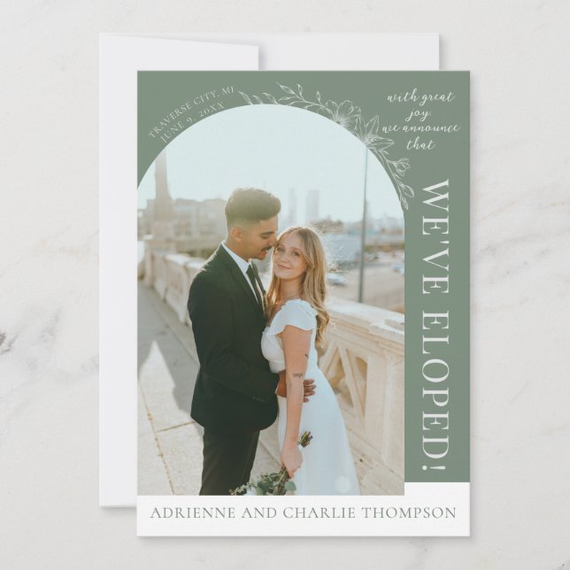 Anúncio Floral Simplicity 1 Modern Green Elopement (Frente)