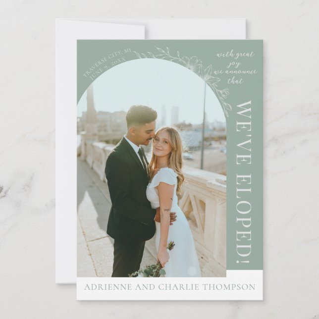 Anúncio Floral Simplicity 1 Modern Green Elopement (Frente)