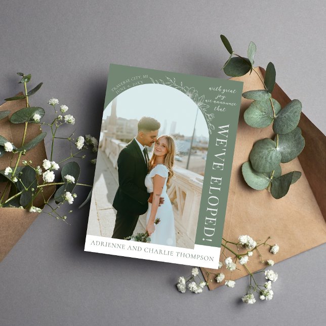 Anúncio Floral Simplicity 1 Modern Green Elopement (Criador carregado)