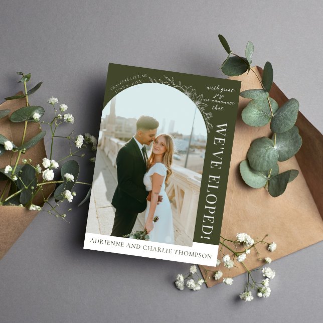 Anúncio Floral Simplicity 1 Modern Green Elopement (Criador carregado)