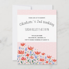 Anúncio Flores De Campo Aquarela Em Vermelho Suave E Azul