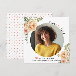 Anúncio Flores de pêssego Classe de fotografia de graduaçã