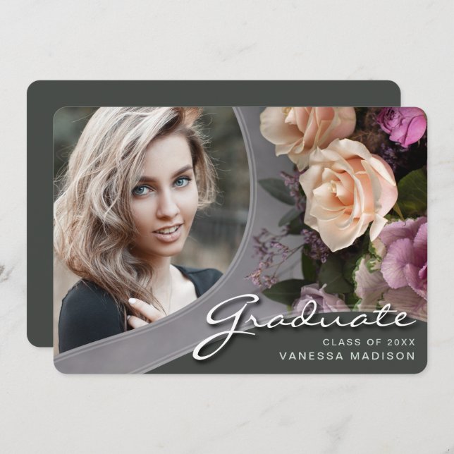 Anúncio Flores de Rosa de Script Elegante | Formando de Fo (Frente/Verso)