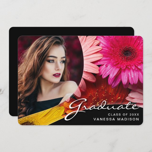 Anúncio Flores de Script Elegantes | Formando de Fotografi (Frente/Verso)