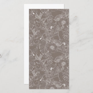 Anúncio Flores tropicais lineares e palmeiras.