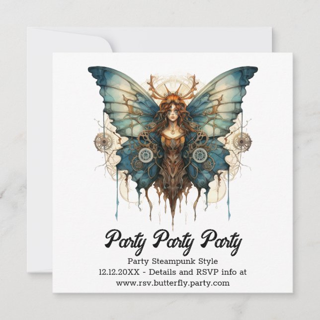 Anúncio Fluttergear Ninfa Borboleta Casamento Steampunk  (Frente)
