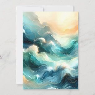 Anúncio Fluxo Abstrato de Ondas do Oceano Dourado