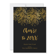 Fogos de Artifício Dourados Personalizados Feliz A
