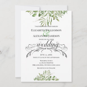 Anúncio Folhagem Simples Topo e Rodapé / Casamento