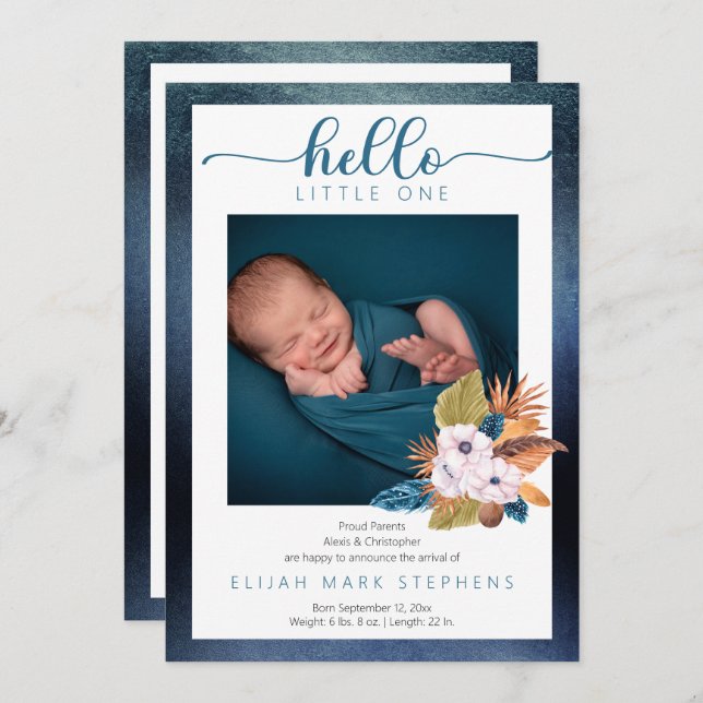 Anúncio Folhas de Palma Azul |Penas 2 Foto Nascimento do B (Frente/Verso)