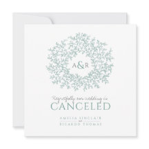 Folhas verdes de monograma casamento cancelado