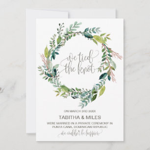 Anúncio Foliage Wreath Elopement Announment