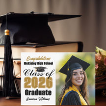 Formado da turma de 2026 em preto e dourado Foto G