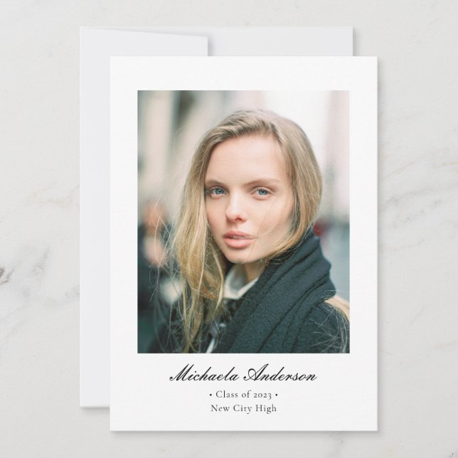 Anúncio Formal Clássico Graduação de Fotos Elegante (Frente)