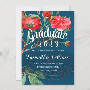 Anúncio Formando 2019 floral da aguarela das rosas