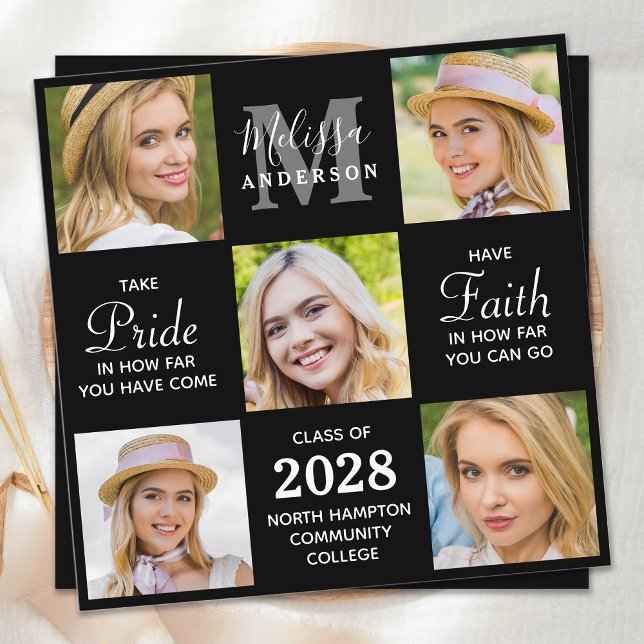 Anúncio Formando 5 - Colagem de Fotos Graduação em Preto (Criador carregado)