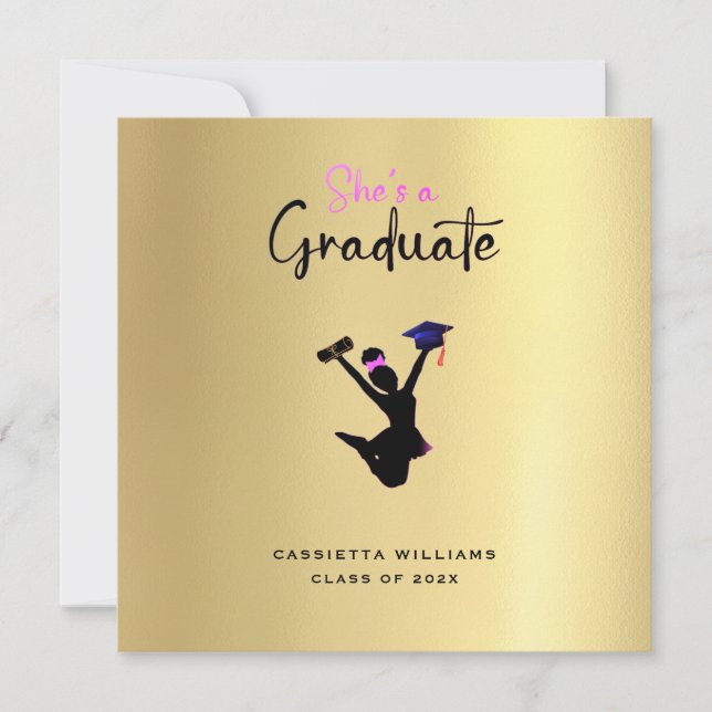 Anúncio Formando Afro-Americano Dourado (Frente)