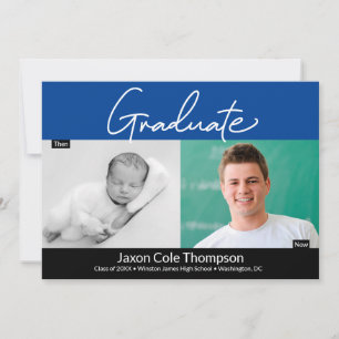 Anúncio Formando Azul Então e Agora segundo grau Formando 