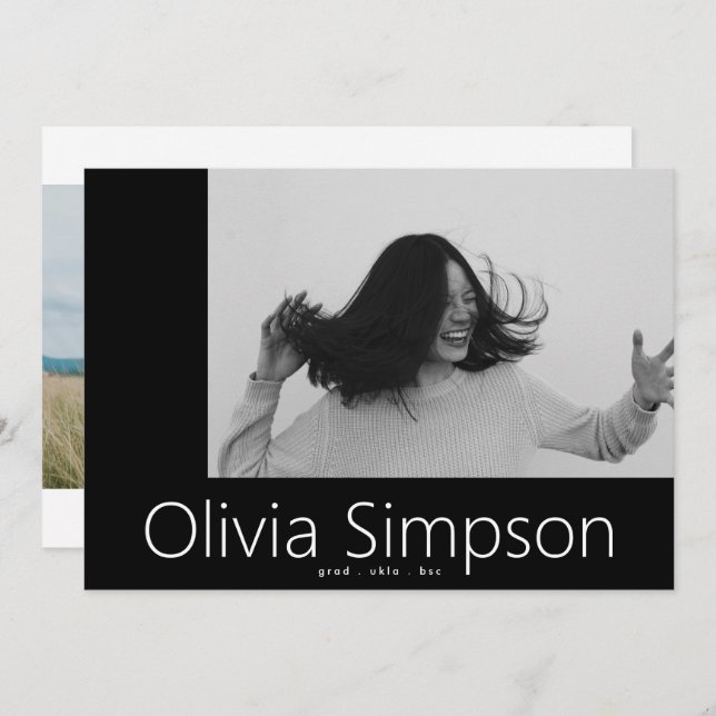 Anúncio Formando Branca de Foto Branca Simples e Bordado O (Frente/Verso)