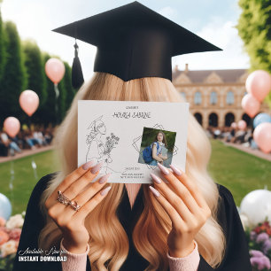 Anúncio Formando de arte de linha branca e preto para grad