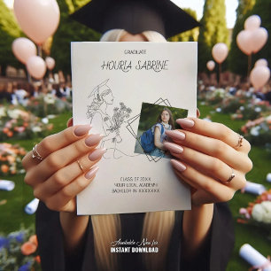 Anúncio Formando de arte de linha branca e preto para grad