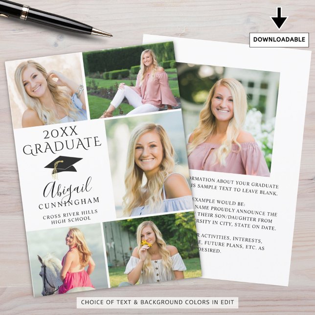 Anúncio Formando de Colagem de Fotos Branco 6 Elegante (Criador carregado)