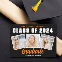Formando de Colagem de Fotos de Graduação Preta La