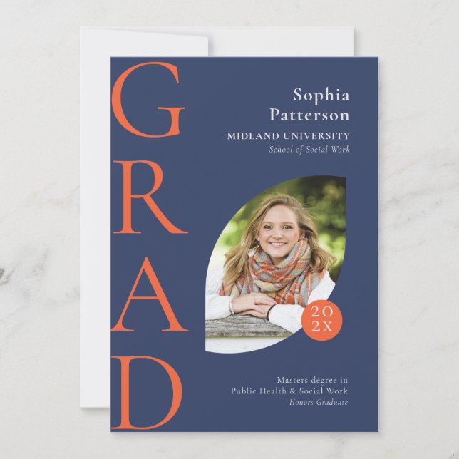 Anúncio Formando de Faculdade - Azul - Laranja (Frente)