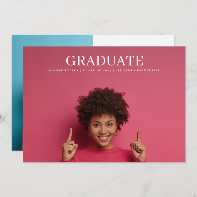 Anúncio Formando de Foto Clássico da Universidade Universi (Frente/Verso)