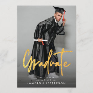 Anúncio Formando de Foto para Graduação de Pincel Dourado