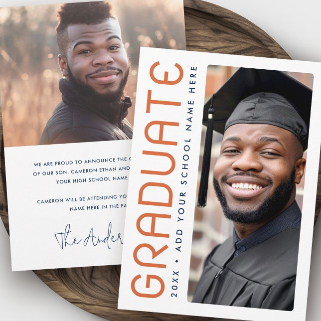 Anúncio Formando de fotos do ano de graduação moderna (Modern graduation year photo graduate announcement)