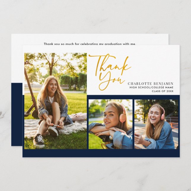 Anúncio Formando de Graduação 2025 Modern Script Obrigado (Frente/Verso)