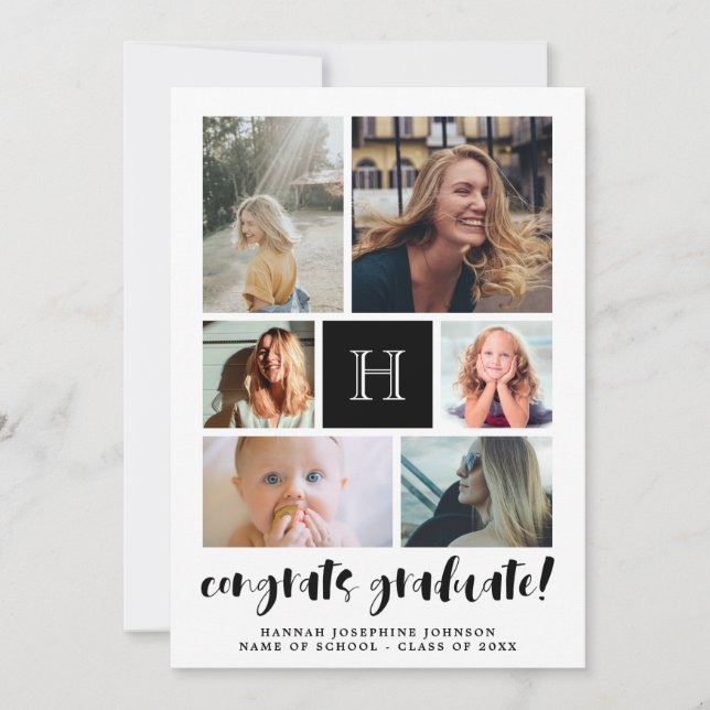 Anúncio Formando de Gráficos de Colagem de Fotos em Monogr (Frente)