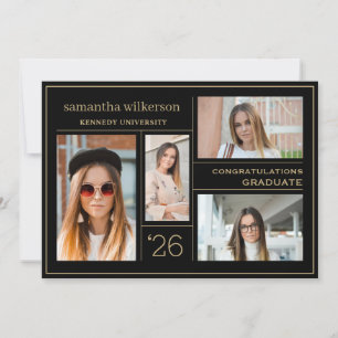 Anúncio formando de Parabéns de Colagem de Fotografias