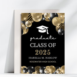 Anúncio Formando de Script Moderno Preto Dourado