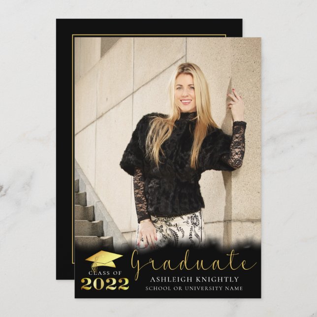 Anúncio Formando Elegante 2022 Metálico Dourado Preto 2 Fo (Frente/Verso)
