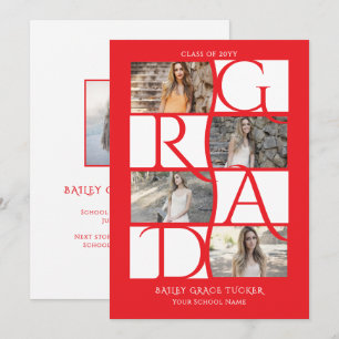Anúncio Formando Elegante 5- Foto Brilhante Graduação Verm