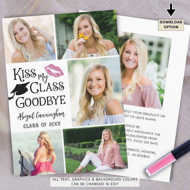 Anúncio Formando engraçado BEIJA MINHA AULA, GOODBYE 6 Fot (Criador carregado)