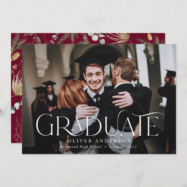 Anúncio Formando foto-aquarela botânica floral moderna (Frente/Verso)