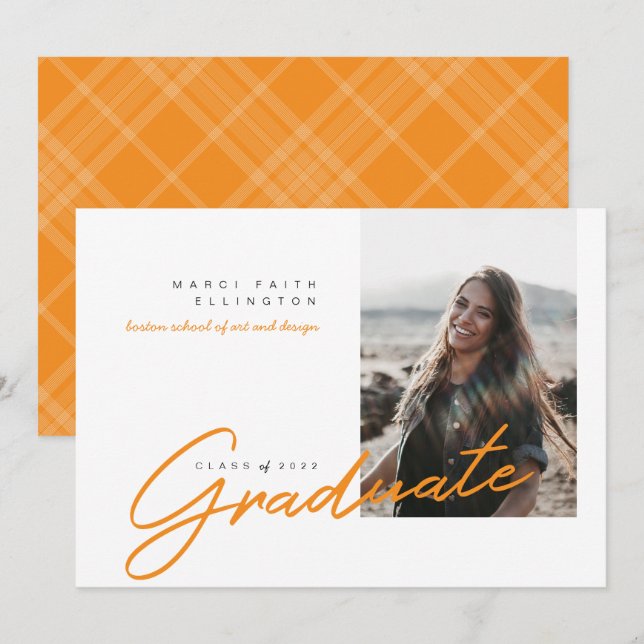 Anúncio Formando Laranja de Foto Moderno (Frente/Verso)