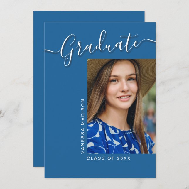 Anúncio Formando moderno | Blue 1 Fotografia Elegante (Frente/Verso)