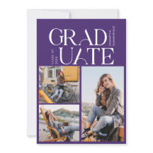 Formando Roxo de Colagem de Fotos de Graduação