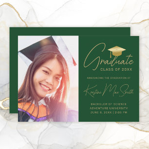 Anúncio Formandos de Fotografias de Script Dourado Verde M