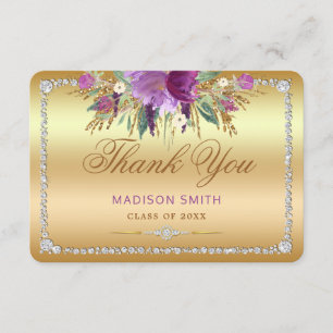 Anúncio Formatação de diamantes das flores Obrigado Dourad