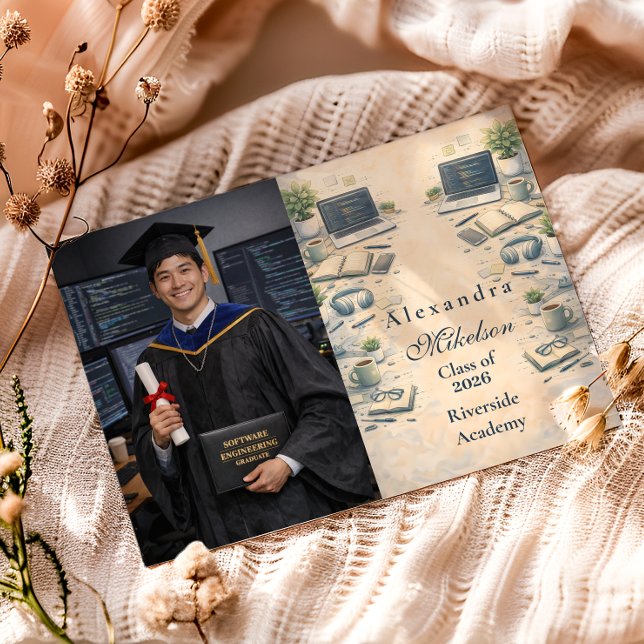Anúncio Formatura de Engenheiro de Software Fotográfico (Criador carregado)