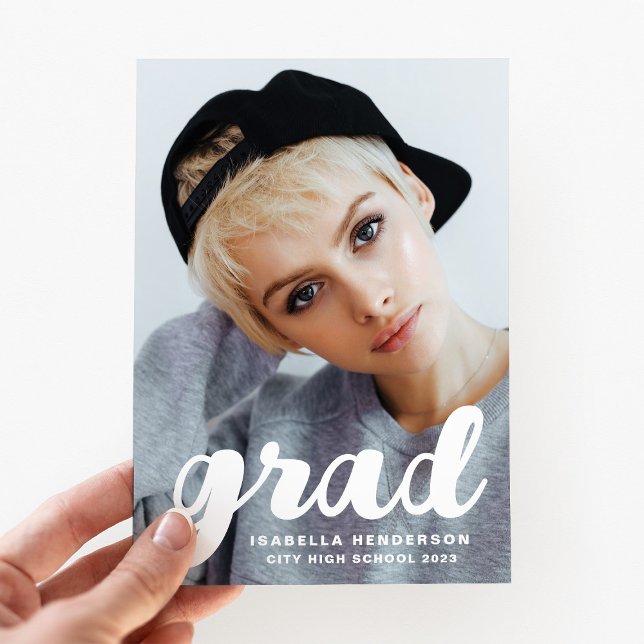 Anúncio Formatura de Foto Moderno e Elegante (Modern Stylish Photo Graduation Announcement)