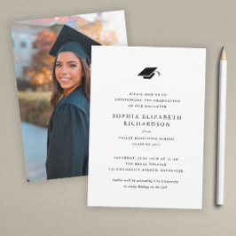 Anúncio Formatura de Foto Preto e Branco Clássico Simples 