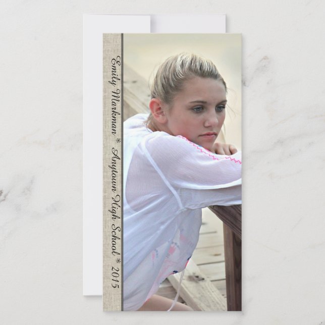 Anúncio Formatura de Foto Vertical com Corte de Linho Eleg (Frente)