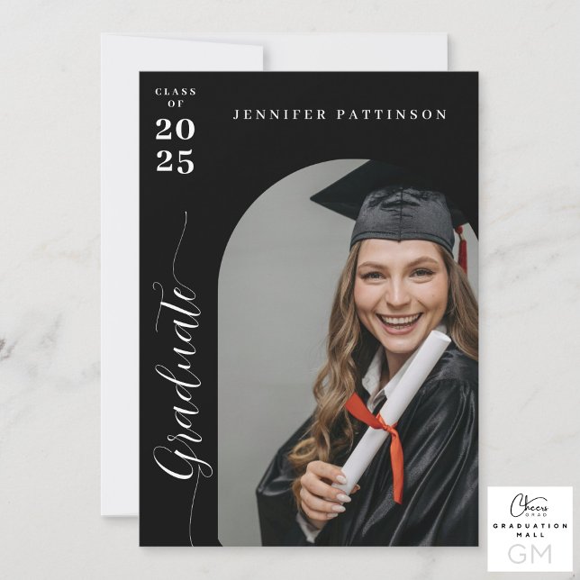 Anúncio Formatura do Ensino Médio Moderno (High School Modern Graduation Announcement)